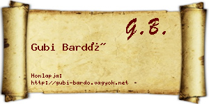 Gubi Bardó névjegykártya